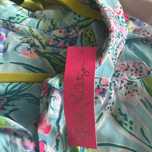 Lilly Pulitzer Lilith Tunic Dress Bali Blue XL Lightweight PERFECT NEW~ NWT - Picture 7 of 8